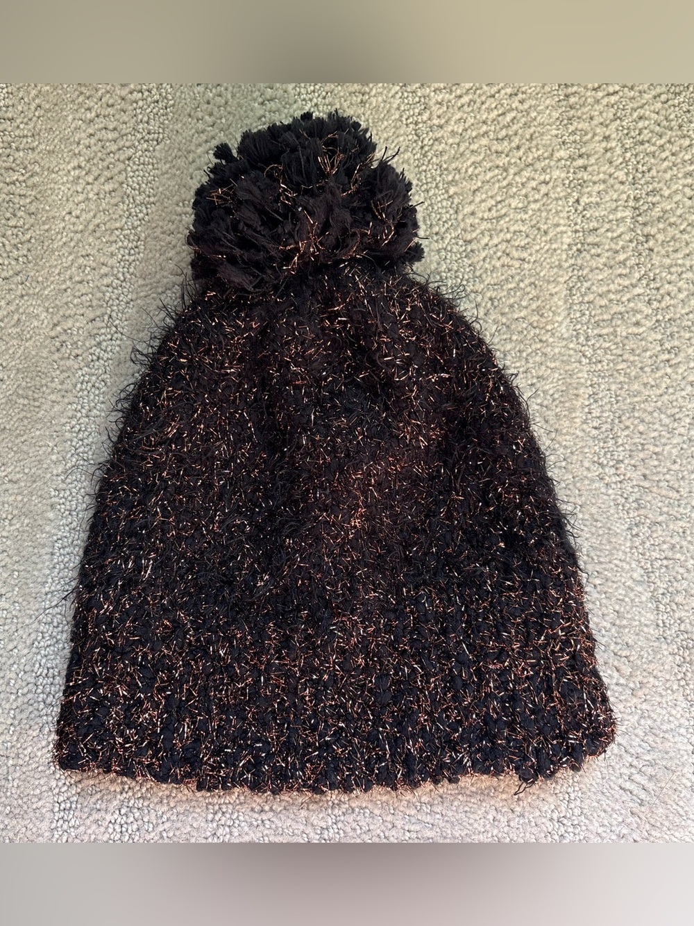 Anthropologie Black Metallic Beanie!